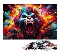 Puzzle pour Adultes 1000 pièces Orang outan coloré en colère Chaque pièce est Unique Jeu Familial Stimulant et Amusant 1000 pièces (38 x 26 cm)