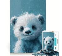 Puzzle pour Adultes 1000 pièces Ours Bleu Merveilleux Découpe Impeccable Amusant,Jeu de réflexion,Divertissement pour Les Moments de détente,décoration Artistique de Noël (38x26cm)