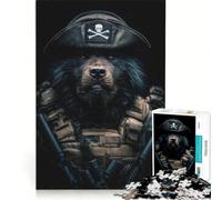Puzzle pour Adultes 1000 pièces Ours Pirate Soldat, Jeu Manuel, Difficile et Stimulant, Collection d'artistes, Beaux-Arts 50x75cm