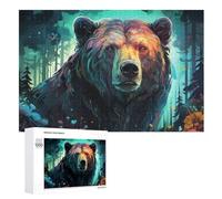 Puzzle pour Adultes 1000 Pièces Ours Puzzles en Bois Créatifs-Jeu Pratique -Décoration Familiale （75×50cm）