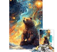 Puzzle pour Adultes 1000 pièces Ours Solitaire Activités Amusantes à la Maison Vacances à la Maison Tuer Le Temps Jeux Amusants pour Les 14 Ans et Plus (38x52cm)