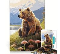 Puzzle pour adultes, 1000 pièces, ours, vintage, puzzle logique délicat, facile à jouer, décoration murale de Noël (50 x 75 cm)