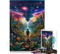 Puzzle pour Adultes 1000 pièces OVNI Enchantement céleste Art aux Bords précis Jeu Stimulant Le Cerveau Jeu Calme Cadeau d'anniversaire Artistique (50x75cm)