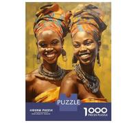 Puzzle pour Adultes 1000 Pièces Painted African Sisters Puzzle Adulte Jeu Manuel Découpe De Précision Idéal comme Cadeau 52x38cm/1000pcs