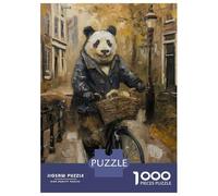 Puzzle pour Adultes 1000 Pièces Panda Amsterdam Bicycle Puzzle Adulte Jeu Manuel Découpe De Précision Idéal comme Cadeau 70x50cm/1000pcs