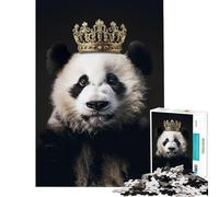 Puzzle pour Adultes 1000 pièces Panda Animal Mignon Roi Jeu Stimulant Jouet éducatif Décoration Parfaite Cadeau Amusant (Dimensions 38x52cm)