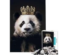 Puzzle pour Adultes 1000 pièces Panda Animal Mignon Roi Jeu Stimulant Jouet éducatif Décoration Parfaite Cadeau Amusant (Dimensions 50x75cm)