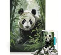 Puzzle pour Adultes 1000 pièces Panda dans Un Bambou Bliss Toy Décoration Murale Défi à compléter Offre en Cadeau pour Toute la Famille 38x52cm