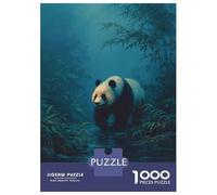 Puzzle pour Adultes 1000 Pièces Panda in A Rainy Bamboo Forest Puzzle Jeux Relaxants Défi Difficile Cadeaux Uniques pour Anniversaire Et Noël 52x38cm/1000pcs