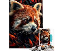 Puzzle pour Adultes 1000 pièces Panda Roux Mon ami Rigolo Activités Amusantes à la Maison améliore la mémoire Jeux relaxants pour Les 14 Ans et Plus (38x52cm)