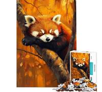 Puzzle pour Adultes 1000 pièces Panda Roux Repos Puzzle pour Adolescents Anti-Stress Jeu Difficile et Stimulant Jeux éducatifs (Dimensions 38x26cm)