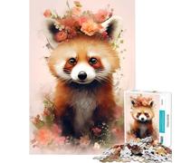 Puzzle pour Adultes 1000 pièces Panda Roux Sauvage Jeu Impossible Jeu éducatif Cadeau d'anniversaire Améliore la mémoire (Dimensions 75x50cm)