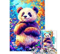 Puzzle pour Adultes 1000 pièces Panda Souriant Décoration Murale Découpe de précision pour Noël ou Un Anniversaire (Taille 50x75cm)