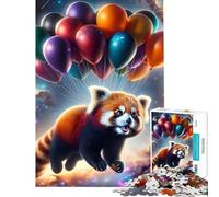Puzzle pour Adultes 1000 pièces Panda Volant dans l'espace Jeux relaxants éducatifs et stimulants Cadeau d'anniversaire décoration Murale (Dimensions 38x26cm)