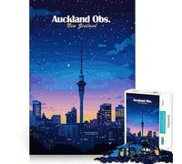 Puzzle pour Adultes 1000 pièces,Panorama d'Auckland de Nuit,Jeu de logique Amusant et Facile à Jouer,Cadeau Artistique de Noël (38x26cm)