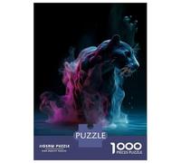 Puzzle pour Adultes 1000 Pièces Panther Water Neon Smoke Puzzle Adulte Jeu Manuel Découpe De Précision Idéal comme Cadeau 70x50cm/1000pcs