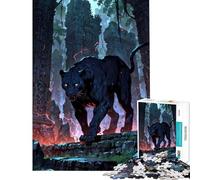 Puzzle pour Adultes 1000 pièces Panthère gardienne du Temple Stimule Le Cerveau Décoration Murale Jouet Anti-Stress pour Les 14 Ans et Plus Jeu de Puzzle Offert (38x26cm)