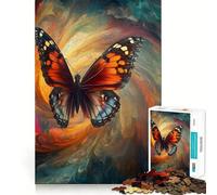 Puzzle pour Adultes 1000 pièces Papillon dans Un Tourbillon Articulations Lisses Jeu de Concentration Amusant Jeu Occasionnel Cadeau d'anniversaire Amusant (50x75cm)