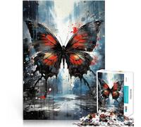 Puzzle pour Adultes 1000 pièces Papillon Sombre dans Un Paysage Urbain Défi Difficile Convient pour la décoration de Bureau 50x70cm