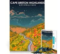 Puzzle pour Adultes 1000 pièces Parc des Hautes Terres du Cap-Breton Art des Bords précis Jeu d'habileté créative Jeu de détente Décoration de Noël (38x52cm)