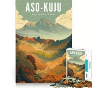 Puzzle pour Adultes 1000 pièces Parc National d'Aso Kuju,Assemblage Parfait,Art,logique,Jeu d'adresse,Jeu Lent,Cadeau de Noël apaisant (38x26cm)