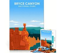 Puzzle pour Adultes 1000 pièces Parc National de Bryce Canyon Pièces découpées nettes Jeu de réflexion et de détente Décoration de Noël (38x52cm)