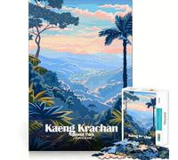 Puzzle pour Adultes 1000 pièces Parc National de Kaeng Krachan Thaïlande Poster Bordure Fine Artisanat Résolution de problèmes Jeu de détente Jeu d'art pour Anniversaire (50x75cm)