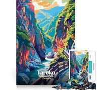Puzzle pour Adultes 1000 pièces Parc National de Taroko Taïwan Illustration Bords précis Jeu Stimulant Le Cerveau Jeu Calme Cadeau d'anniversaire Artistique (38x26cm)