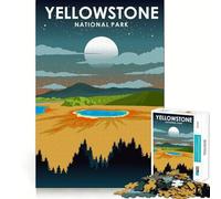 Puzzle pour Adultes 1000 pièces Parc National de Yellowstone Découpe précise Jeu d'art cognitif Jouet Détente Décoration Murale de Noël (50x75cm)