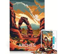 Puzzle pour Adultes 1000 pièces Parc National des Arches Bords impeccables Jeu Amusant pour stimuler Le Cerveau Moments de détente Scène de Noël (38x52cm)