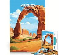 Puzzle pour Adultes 1000 pièces Parc National des Arches Découpe précise Jeu d'adresse et de réflexion Détente Cadeau Artistique de Noël (38x26cm)