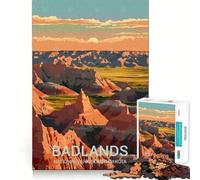 Puzzle pour Adultes 1000 pièces Parc National des Badlands Bords impeccables Jeu d'exercice cérébral Amusant Moment de détente Scène de Noël (50x75cm)