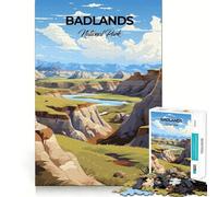 Puzzle pour Adultes 1000 pièces Parc National des Badlands Jeu de logique et d'assemblage Facile Cadeau Artistique de Noël (50x75cm)