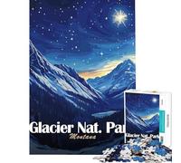 Puzzle pour Adultes 1000 pièces Parc National des Glaciers du Montana Paysage Nocturne Jeu addictif pour cultiver la Patience Jeux de Famille Décoration Parfaite Cadeau Amusant (Dimensions 50x75cm)
