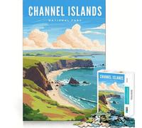 Puzzle pour Adultes 1000 pièces Parc National des îles Anglo-Normandes,œuvre d'art Finement découpée,Jeu Stimulant Le Cerveau,Moment de détente,Cadeau de Noël (50x75cm)