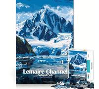 Puzzle pour Adultes 1000 pièces Parc National du Canal Lemaire Antarctique Découpe Parfaite Défi Amusant et Intelligent Jeu paisible Cadeau Artistique de Noël (38x52cm)