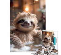 Puzzle pour Adultes 1000 pièces Paresseux L'heure du Bain Jeu Impossible Défi cérébral et intellectuel Jouet addictif Cadeau d'anniversaire pour s'amuser en Famille (Dimensions 75x50cm)