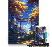 Puzzle pour Adultes 1000 pièces Passage du sanctuaire d'automne Découpe serrée Jeu de logique Amusant Détente Cadeau d'anniversaire pour l'esprit (38x26cm)