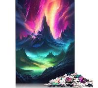 Puzzle pour Adultes 1000 pièces Pays des Merveilles Aurora Mountain Puzzles pour Adultes Puzzle pour Adolescents Jeu de Puzzle Jouet Cadeau (38x26cm)