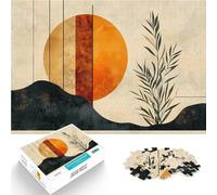 Puzzle pour Adultes 1000 pièces Paysage Abstrait de Prairie au Coucher du Soleil bohème Jeu Pratique Idées Cadeaux 52x38cm