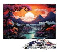 Puzzle pour Adultes 1000 pièces Paysage d'art Japonais Puzzle pour Adultes Jeux de Famille en Papier Cadeaux d'anniversaire de Noël 1000 pièces (38 x 26 cm)