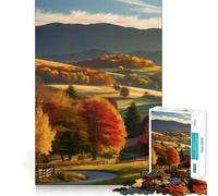 Puzzle pour Adultes 1000 pièces Paysage d'automne avec Route sinueuse Découpe précise Jeu de Concentration Amusant Jeu de détente Décoration Murale de Noël (50x75cm)