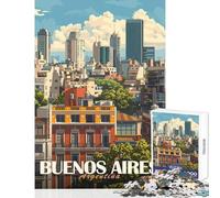 Puzzle pour Adultes 1000 pièces Paysage de Buenos Aires Puzzle 1000 pièces Décoration intérieure Jouet Cadeau d'anniversaire (38x26cm)