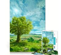 Puzzle pour Adultes 1000 pièces Paysage de Campagne paisible Découpe précise Jeu d'art cognitif Jouet Détente Décoration Murale de Noël (50x75cm)