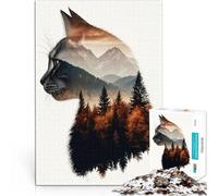 Puzzle pour Adultes 1000 pièces Paysage de Cat Mountain Compétition de Vitesse Manuelle avec Affiche et Feuille de Questions correspondantes 75x50cm