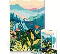 Puzzle pour Adultes 1000 pièces Paysage de forêt Minimaliste Découpe Parfaite Défi Amusant et Intelligent Jeu paisible Cadeau Artistique de Noël (38x26cm)