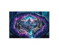 Puzzle pour Adultes 1000 pièces, Paysage de la Grotte de cristalpièces Parfaitement imbriquées Lettres au Dos, Pas de poussière, Cadeau pour Personnes âgées 38x52cm
