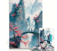 Puzzle pour Adultes 1000 pièces Paysage de Pont et Cascade Jeu Impossible pour Passer Le Temps à la Maison Cadeaux Uniques pour Un Anniversaire et Noël 38x26cm