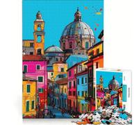 Puzzle pour Adultes 1000 pièces Paysage de Rome, Jouet éducatif, Difficile Difficile, liste de souhaits avec Le Père Noël 38x26cm