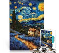 Puzzle pour Adultes 1000 pièces Paysage de Van Gogh Fait de Papier，Convient aux Personnes âgées de 14 Ans et Plus Jouet de défi Super Cadeau de Noël。Taille：26x38cm/10.24x14.96pouce